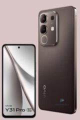 vivo Y31 Pro in Mirror Black color, showing its sleek design and display.