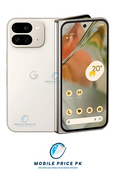 Google Pixel 9 Pro Fold smartphone shown both folded and unfolded to display its flexible screen.