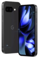 Detailed specs sheet for Google Pixel 9a showing battery, RAM, and storage options.