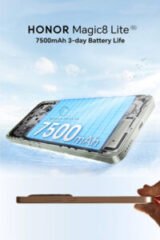 Honor Magic8 Lite slim design and build,